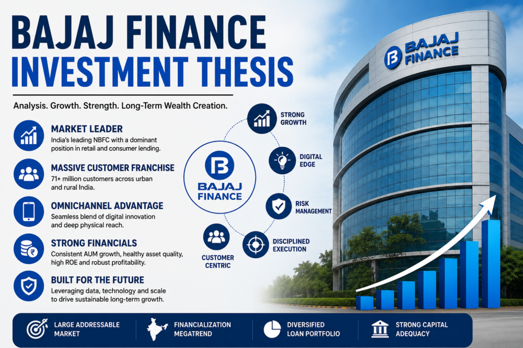 Bajaj Finance Investment Thesis analysis highlighting growth drivers, competitive moat, financial strength, and long-term outlook