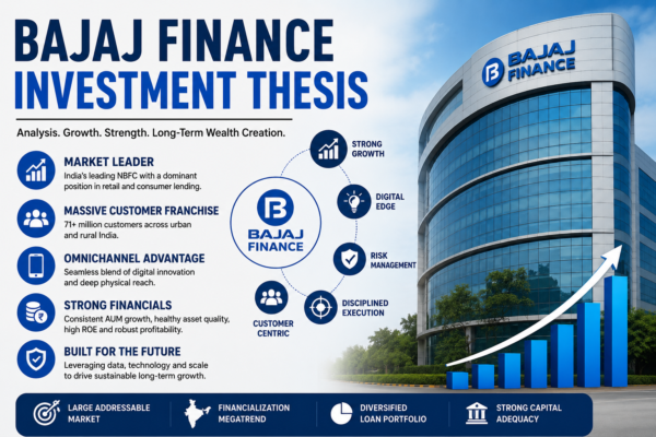 Bajaj Finance Investment Thesis analysis highlighting growth drivers, competitive moat, financial strength, and long-term outlook