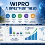Wipro AI Investment Thesis showing AI transformation strategy, financial performance, cash flow growth, and global technology services footprint